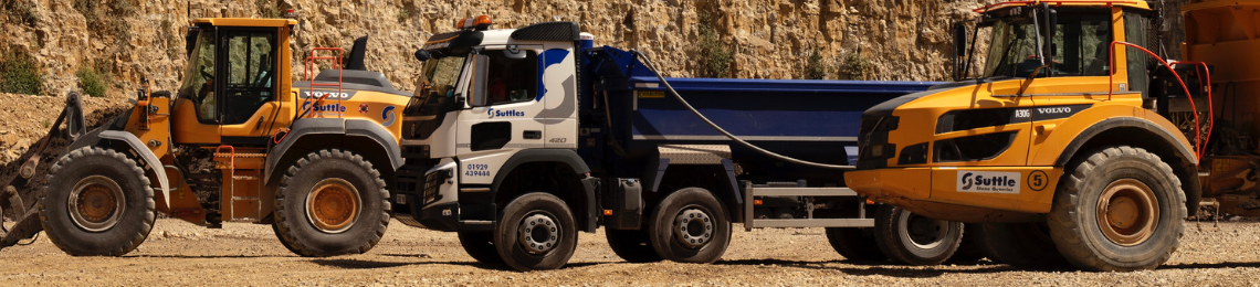 Suttle Stone Quarries Excavator, Lorry and Dumper in the Quarry
